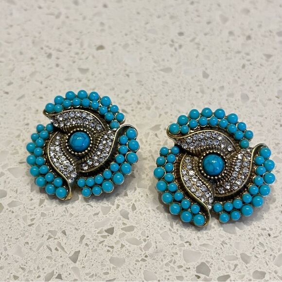 Vintage Western Style Fake Turquoise Earrings - Picture 5 of 9